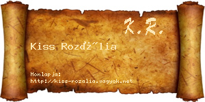 Kiss Rozália névjegykártya