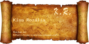 Kiss Rozália névjegykártya