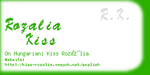 rozalia kiss business card